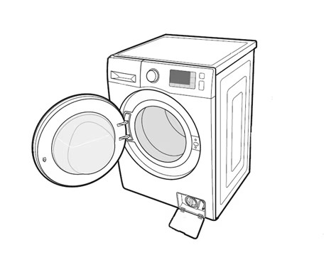 Vị trí vệ sinh bộ lọc cặn máy giặt Samsung